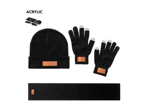 3-piece set: hat, scarf and touch gloves, ideal for providing comfort and functionality on cold days - Hibbert Personalised