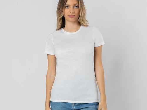 Short-sleeved t-shirt, with a feminine fit, made of soft 100% cotton plain knit 150 g/m2 - Epika Personalised