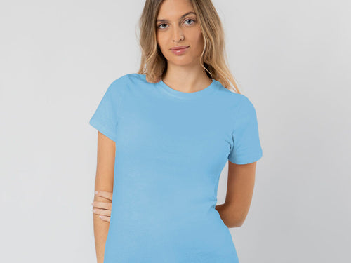 Short-sleeved t-shirt, with a feminine fit, made of soft 100% cotton plain knit 150 g/m2 - Epika Personalised