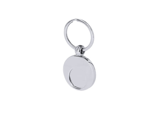 Metal keychain with removable coin and chrome metal ring - Mican Personalised