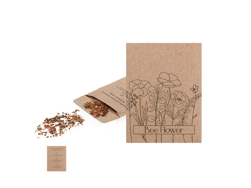 Kraft paper envelope containing a mix of wildflower seeds, ideal as an ecological gift, allowing direct seeding - Balvor Personalised