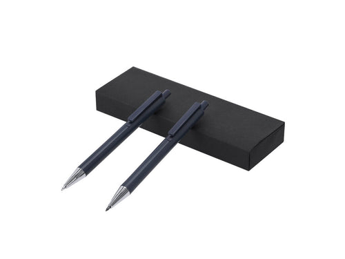 Set Da Scrittura Foract Personalizzato - Set composto da una penna a inchiostro blu e da una matita eterna, realizzati in alluminio riciclato