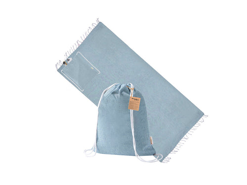 180x 90cm sarong backpack in soft 170g/m2 Recycled Cotton with a design in a color to match the backpack - Borinex Personalised