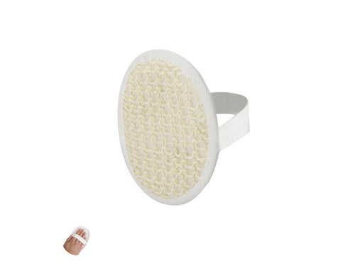 Exfoliating bath sponge in cotton adaptable to the palm of the hand, with matching holding strap - Munix Personalised