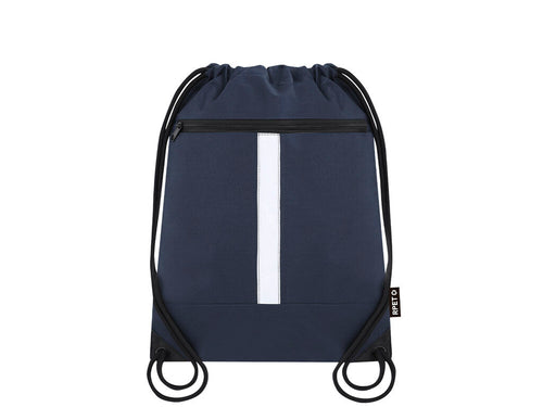 Reflective backpack in 300 RPET Polyester, with reflective front strip - Widar Personalised