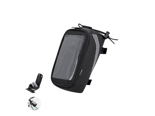 Bicycle bag in resistant RPET 600D polyester with padding and front with touch function - Nebrer Personalised