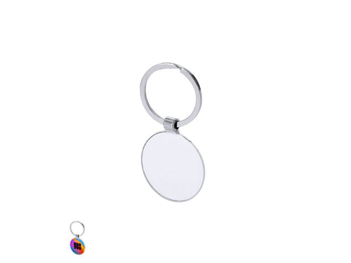 Keychain with metallic plate design with metal ring - Fimux Personalised