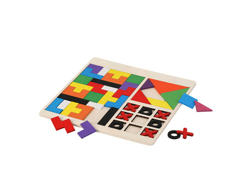 Puzzle Set includes 3 games made of wood - Meloxar Personalised