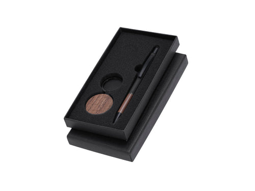 Elegant set in walnut wood and matte black metallic details - Lonlok Personalised