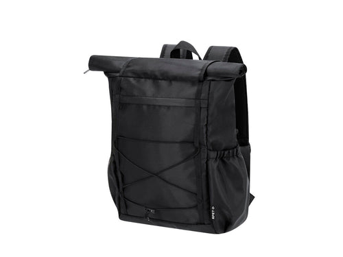 Backpack made of 290D RPET polyester with a roll-up zip closure system and a second velcro closure - Zanjur Personalised