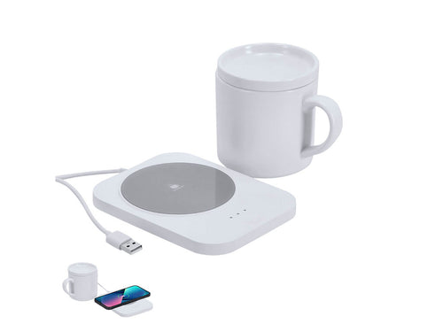 Cup warmer with integrated 15W fast charging wireless charger - Wasoox Personalised