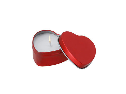 Decorazione Linxo Personalizzato - Candela profumata originale in una scatola metallica a forma di cuore, con un profumo di vaniglia