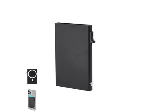 Card holder made of Aluminum with magnetic magsafe holder - Alfek Personalised