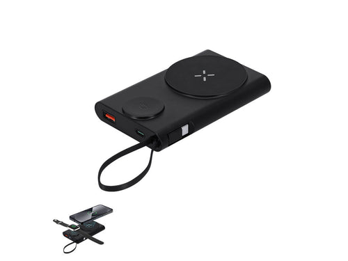 10,000 mAh external auxiliary battery made of Recycled ABS, with 15W wireless charging for Qi technology, Magsafe magnetic fixation and USB Type C input/output - Barian Personalised