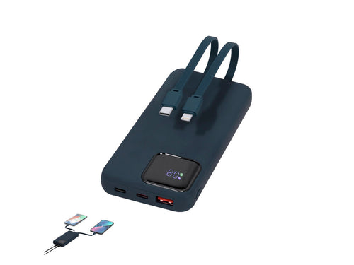 External auxiliary battery in recycled ABS with rubbery finish and 10,000 mAh charging capacity - Fatuox Personalised
