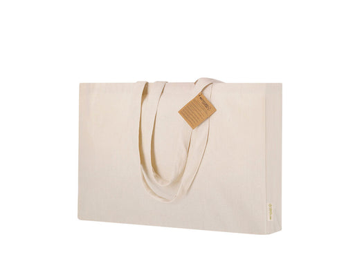 Bag with gusset at the base and sides, mainly made of 220g/m2 recycled cotton - Tremul Personalised