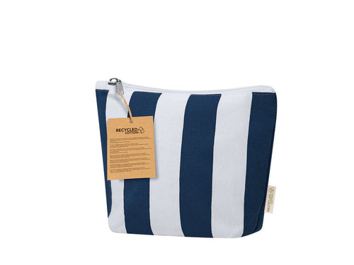 Toiletry bag made mainly of recycled cotton 220 g/ m2 in an elegant vertical striped design - Goniax Personalised