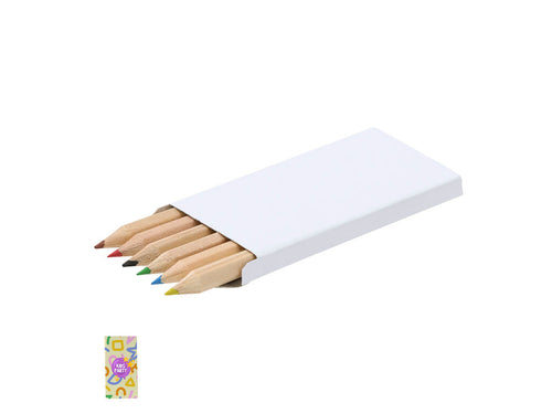 Set of 6 wooden pencils, with hexagonal body and leads in various colors - Osprey Personalised