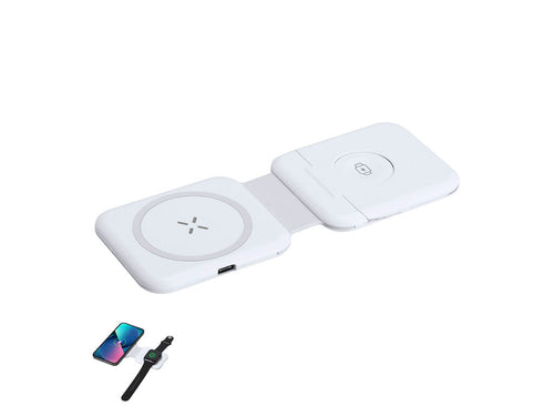Complete 15W wireless multicharger with 3 in 1 foldable gadget stand - Vardar Personalised