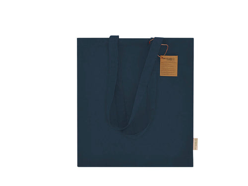 Bag with gusset at base and sides, mainly made of 140g/m2 recycled cotton - Lovarin Personalised