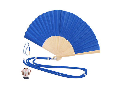 Ventagli E Ventilatori Crusoe Personalizzato - Ventaglio realizzato con tessuto di poliestere resistente e bacchette di bambù flessibili