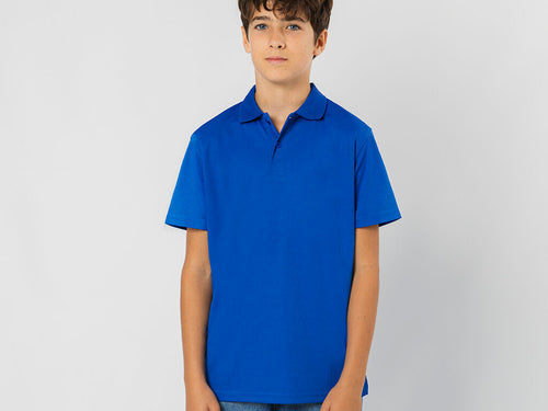 Short sleeve children's polo, made of 100% polyester technical fabric of 180 g/m² - Tecnic Plus Personalised