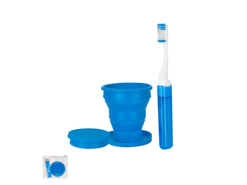 Set of toothbrush and folding cup - Baldur Personalised