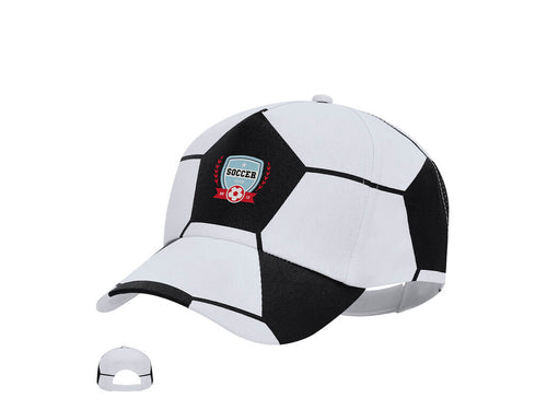 Sports cap with original 5-panel soccer ball design in cotton - Wesson Personalised