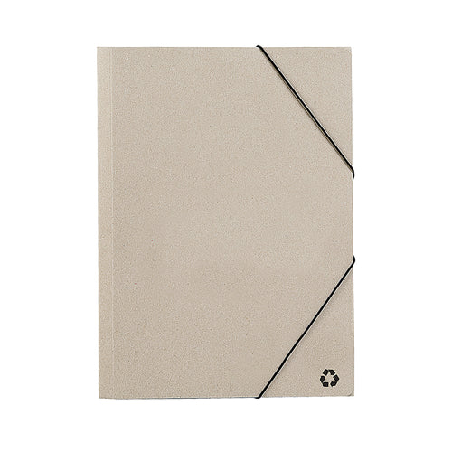 High-capacity ecological folder with elastic closure in flexible recycled cardboard and with tripe folding system - Ecosum Personalised