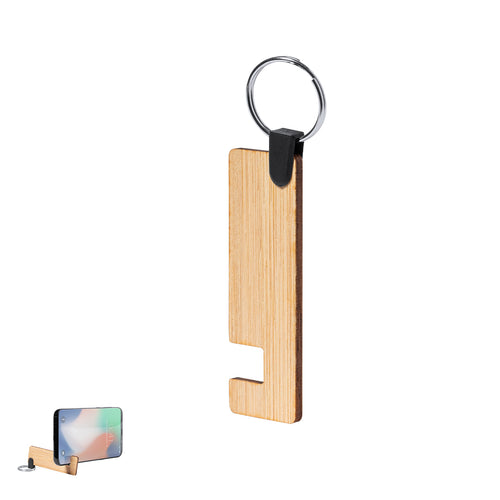 Portachiavi Evans Personalizzato - Portachiavi per smartphone e tablet della linea natura, realizzato in bambù da tagli naturali