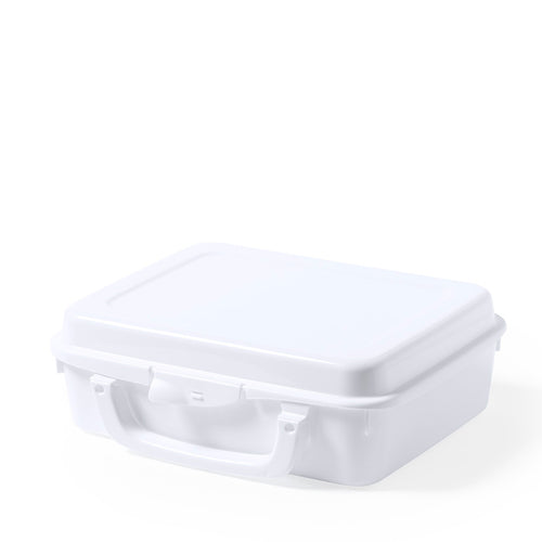 1L capacity lunch box, made of white PP - Chosal Personalised