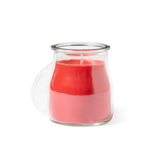 Scented candle in glass jar, available in assorted scents: white vanilla red fruits of the forest ocean blue and moss green - Saicer Personalised