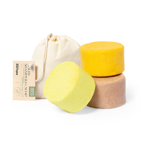 Vegan set of shampoos, Content: 1 x Shikakai solid shampoo 30 g, made with a selection of active ingredients such as virgin olive, organic shea butter, carrot and botanical extracts of shikakai - Turuen Personalised