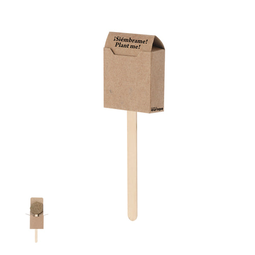 Seed lollipop, presented in a recycled cardboard case with planting instructions - Ebeldy Personalised