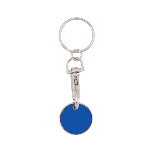 Metallic keychain coin in fun design with removable coin and closure carabiner - Euromarket Personalised