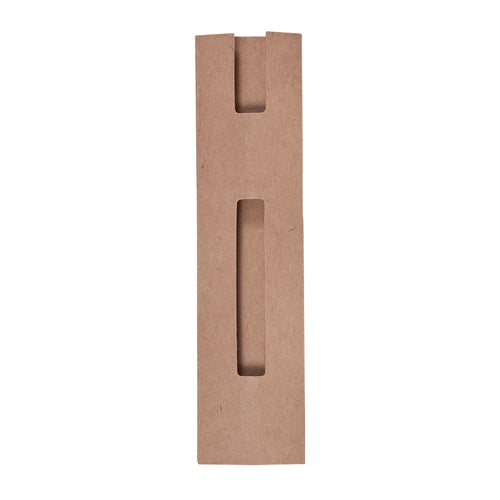 Ball pen sleeve in resistant recycled cardboard with natural color and window design - Recycard Personalised
