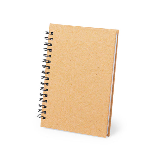 Ring notebook with soft-touch covers in resistant, rigid recycled cardboard - Emerot Personalised
