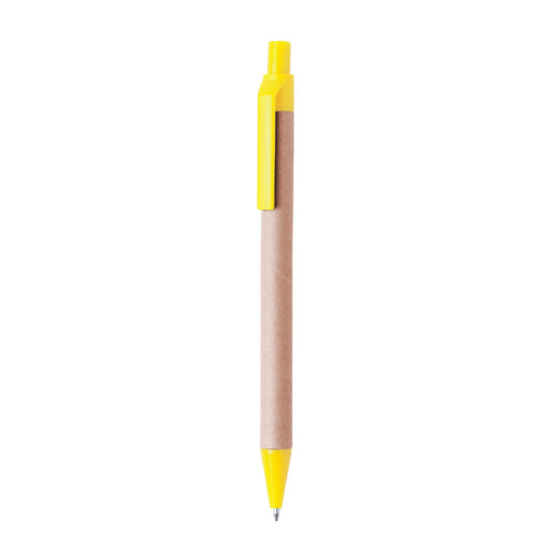Push-up mechanism ball pen in an original combination of body in recycled cardboard Blue ink - Tori Personalised