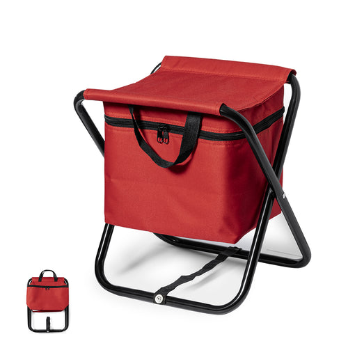 Folding chair with aluminum body and built-in cooler bag in seat, in varied colors - Xana Personalised