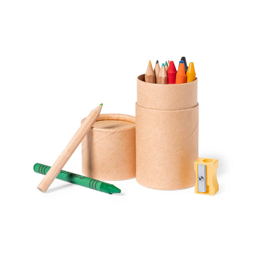 Set of 13 pieces in a cylindrical box of natural cardboard - Pixi Personalised