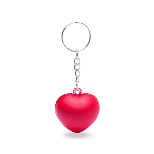 Original anti-stress keychain with soft PU body in fun heart design - Silene Personalised