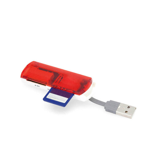 Compact bicolor memory card reader with translucent case - Dira Personalised