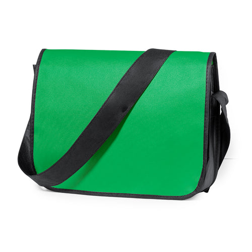 Document bag with velcro closure flap in resistant non-woven with elegant black color piping - Bernice Personalised
