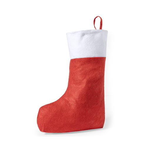 High capacity Christmas sock in a traditional combination of Christmas colors and with hanging strap - Saspi Personalised