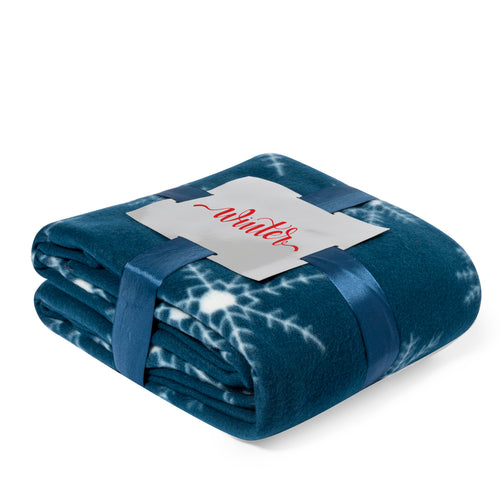 130x160cm blanket in an original red Christmas design with white motifs - Landak Personalised