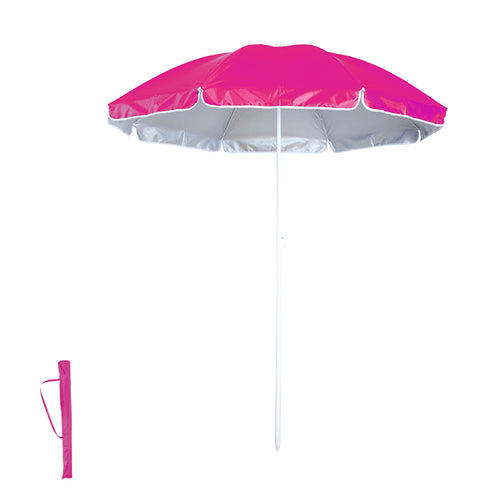 Beach umbrella of 8 panels in resistant nylon and silver-grey inside with UV protection - Taner Personalised