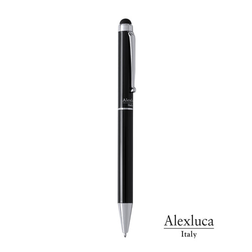 Alexluca ball pen with twist mechanism and smooth metal body in an elegant black color - Salend Personalised