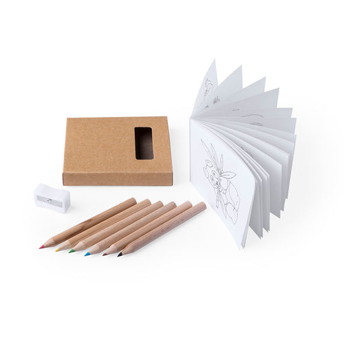 Set of 8 pieces in natural finish cardboard box with window - Figgy Personalised