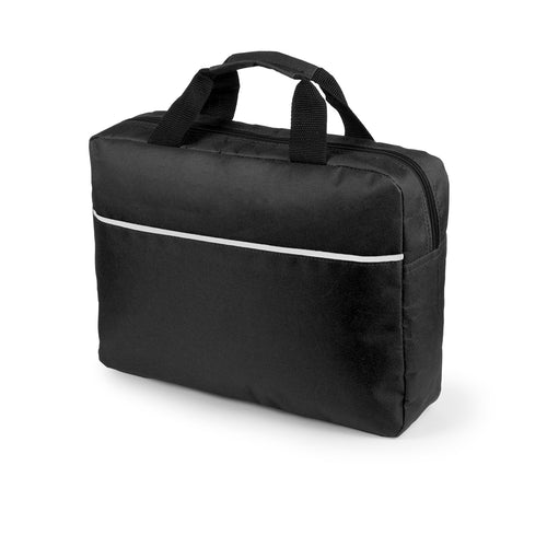 Document bag with zipper closure in soft 600D polyester finish - Hirkop Personalised