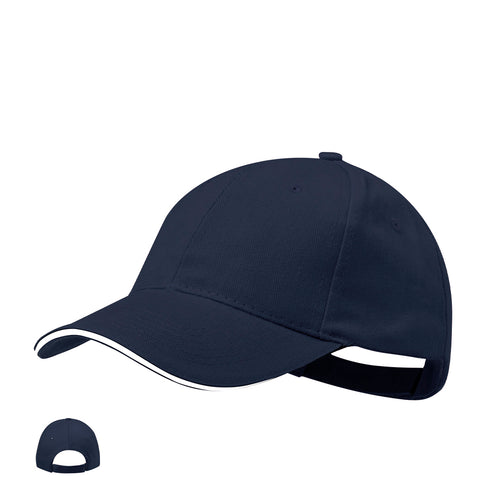6 panel cap in brushed cotton material - Rubec Personalised